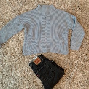 Baby blue top shop sweater